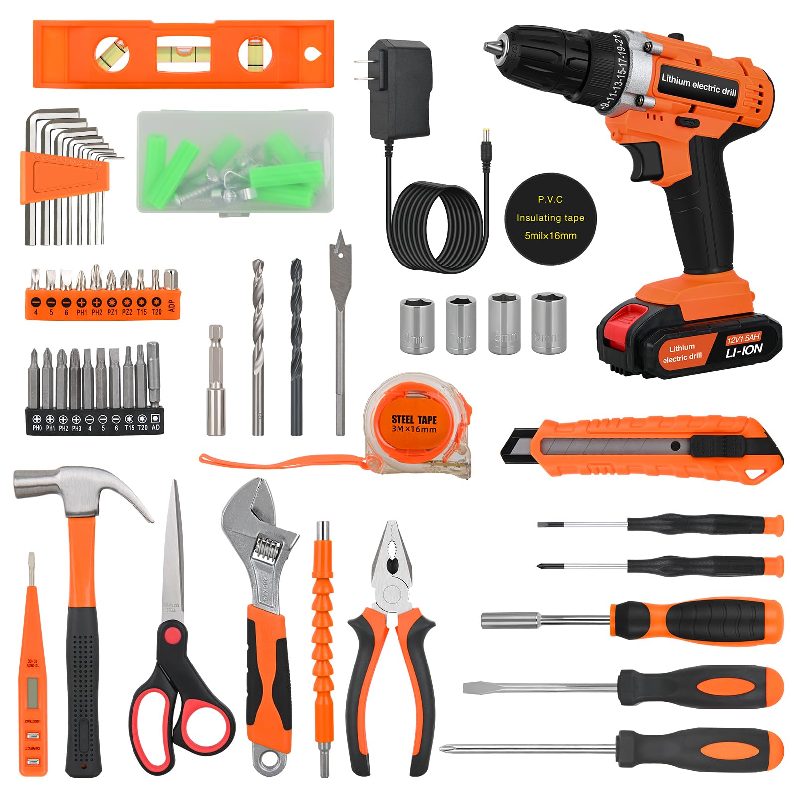 Amazon | 電動ドリル 工具セット 85PCS 12V電動ドライバー ドリル